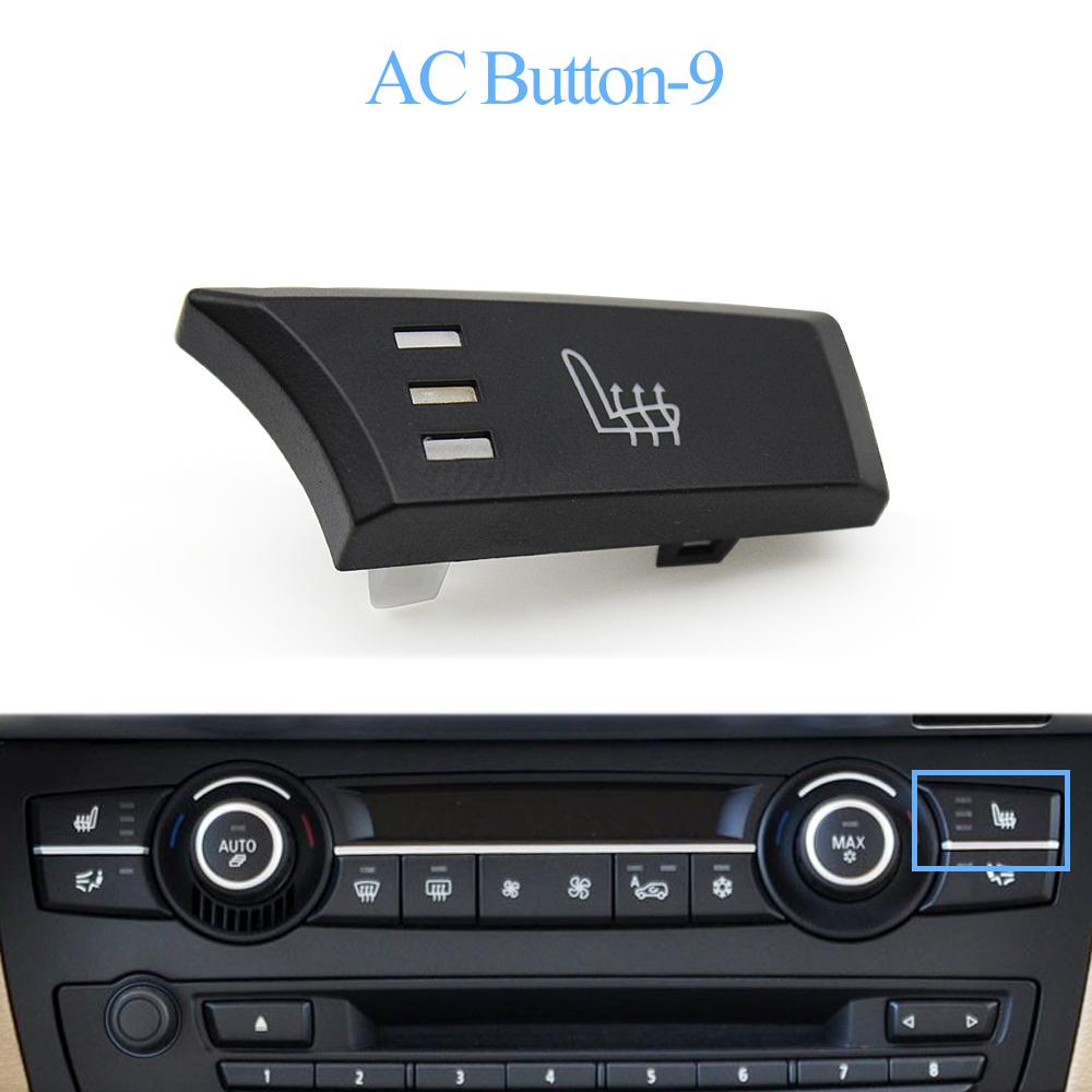 Car Dashboard Air Conditioner AC Button Key Venlitation Auto Knob Switch Cap For BMW X5 X6 E70 E71 E72 2007-2014 64119310445
