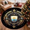 Manchester City FC Pattern Round Rug, Indoor/Outdoor Mat, for Picnic, Gameroom, Bedroom, Office, Living Room, Home Decor Carpet, Birthday Gift