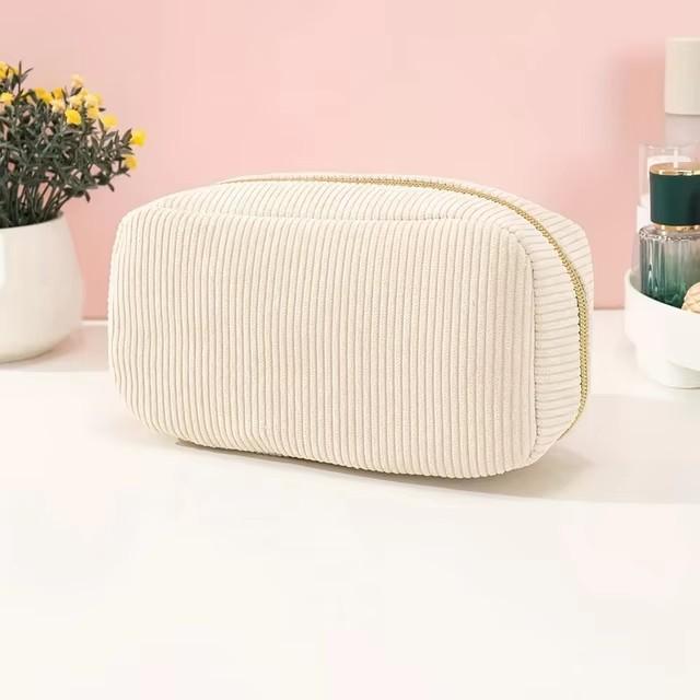 Travel Corduroy Cosmetic Bag Portable Makeup Storage Bag Purses Women Zipper Make Up Organizer Storage Clutch Beauty Case Girls
