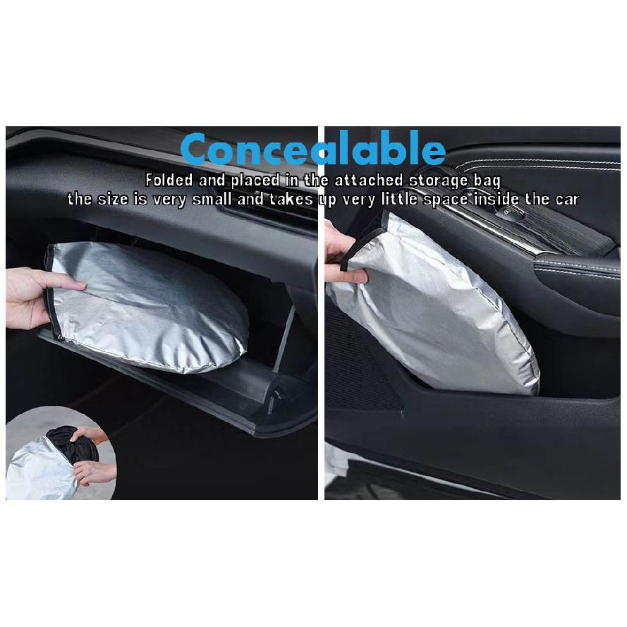 Sunroof Sunshades For Tesla Model 3 Y Juniper Highland 2020-2026 2025 Ice Cloth Buckle Front Rear Skylight Glass Roof Sun ShadeWindshield Sunshades 1