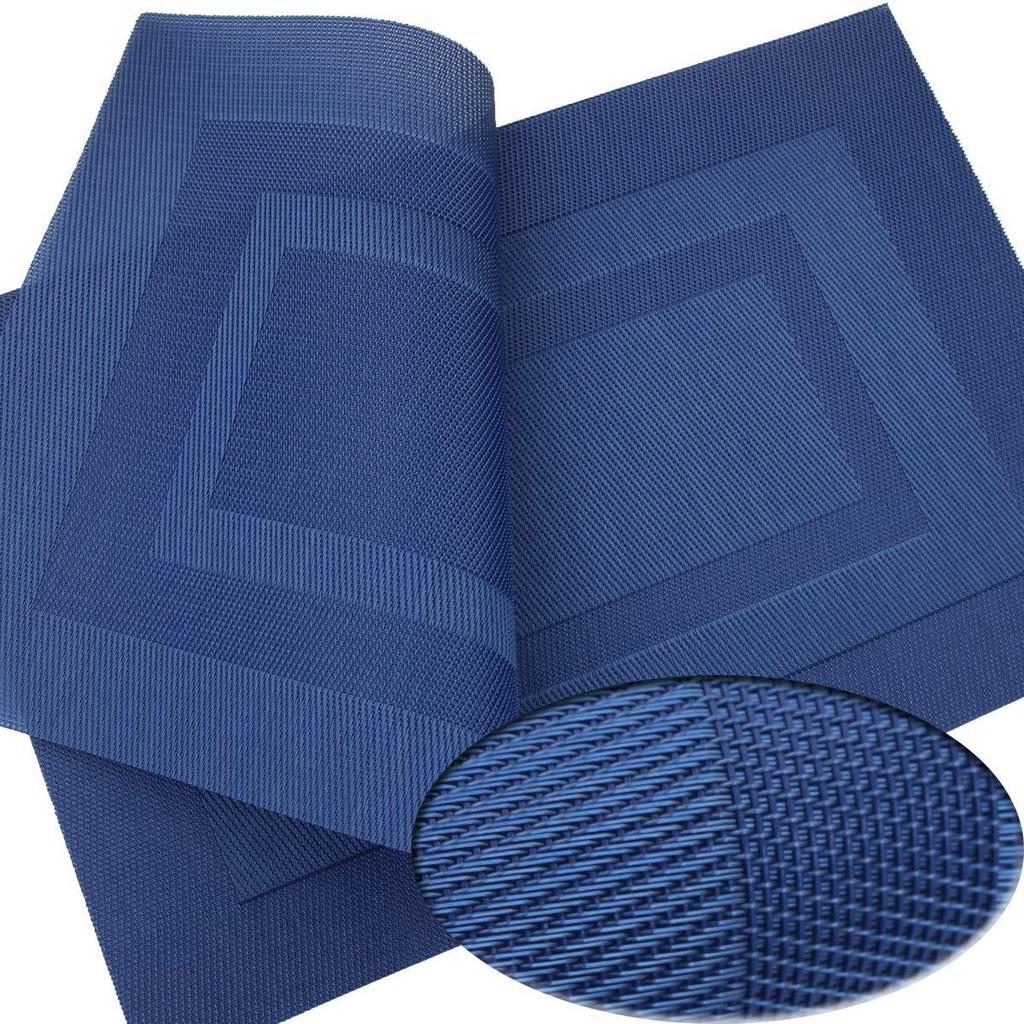 WHQ 4PCS 40x30cm Placemats PVC Dining Table Mat Disc Bowl Pads Coasters Waterproof Table Cloth Pad Modern Non-slip Pad
