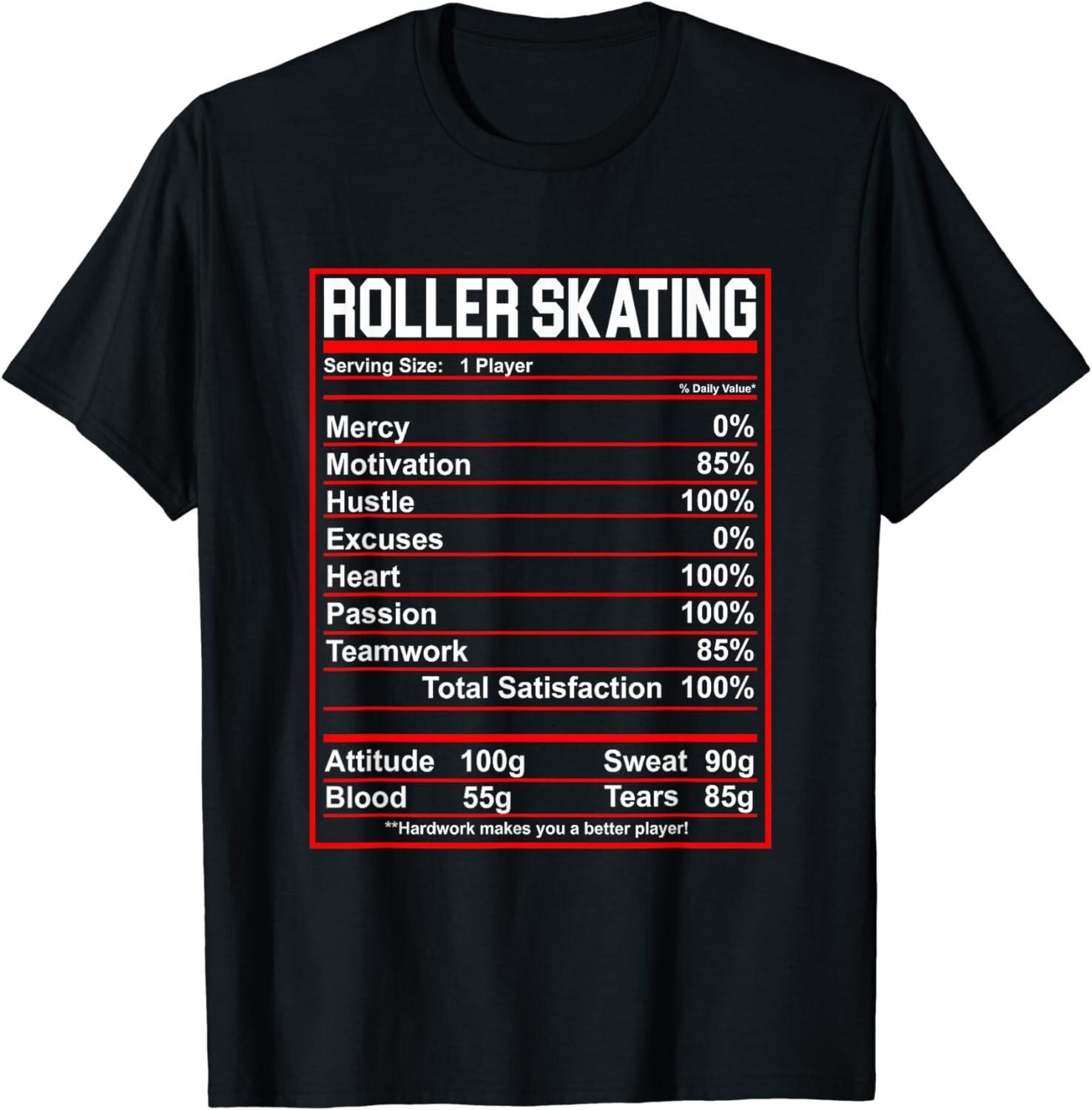 

Roller Skating Nutrition Facts Skater Gift Unisex T-Shirt 5XL різнокольоровий