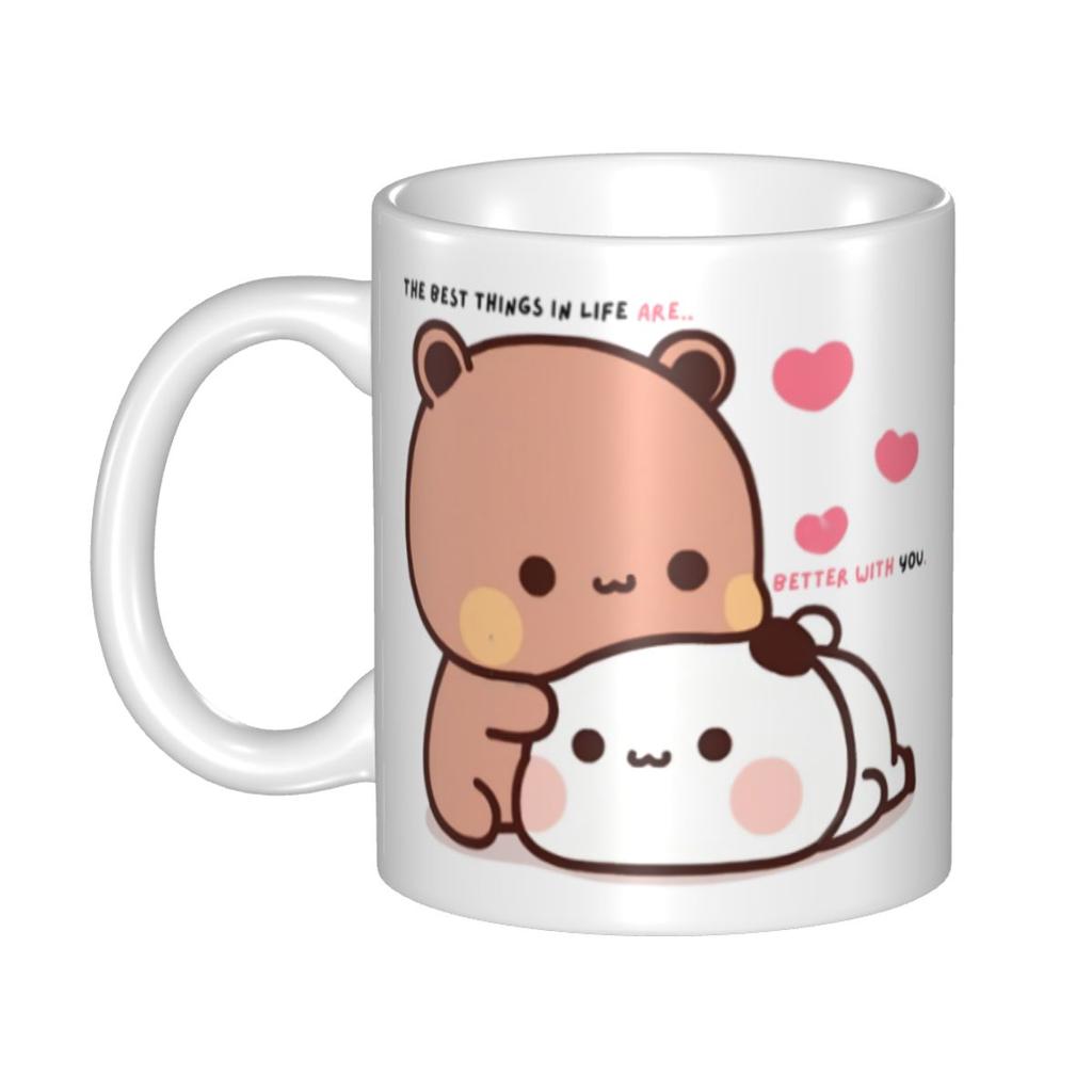 Panda And Brownie Coffee Mug DIY Personalized True Love BuBu DuDu Couple Ceramic Tea Milk Mug Cup