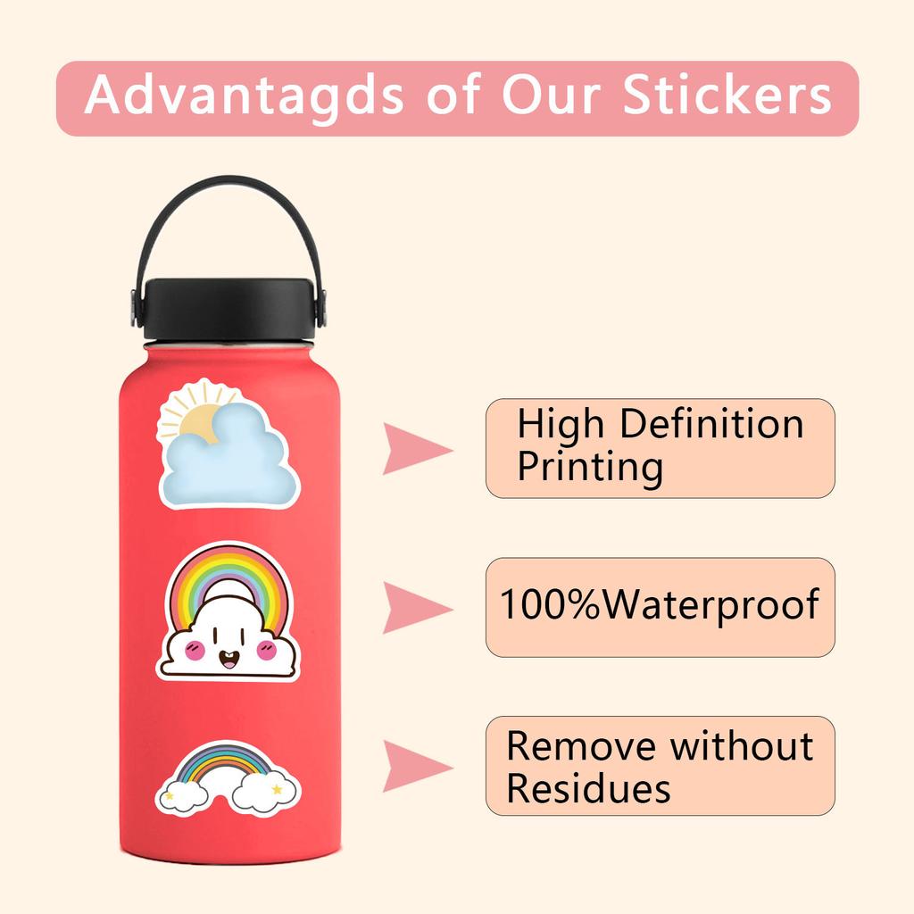 55 New Cloud Doodle Stickers Decorative Skateboard Suitcase Helmet Stickers