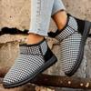 Winter new warm plaid round head snow boots women's velvet short cotton shoes women