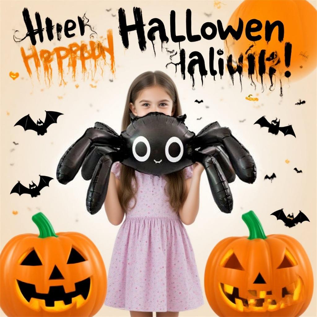 Spider Foil Balloons, Large Cute Black Spider Design Balloons With 6 Legs, Used For Pranks , Haunted House Decoration, And Halloween Party Supplies