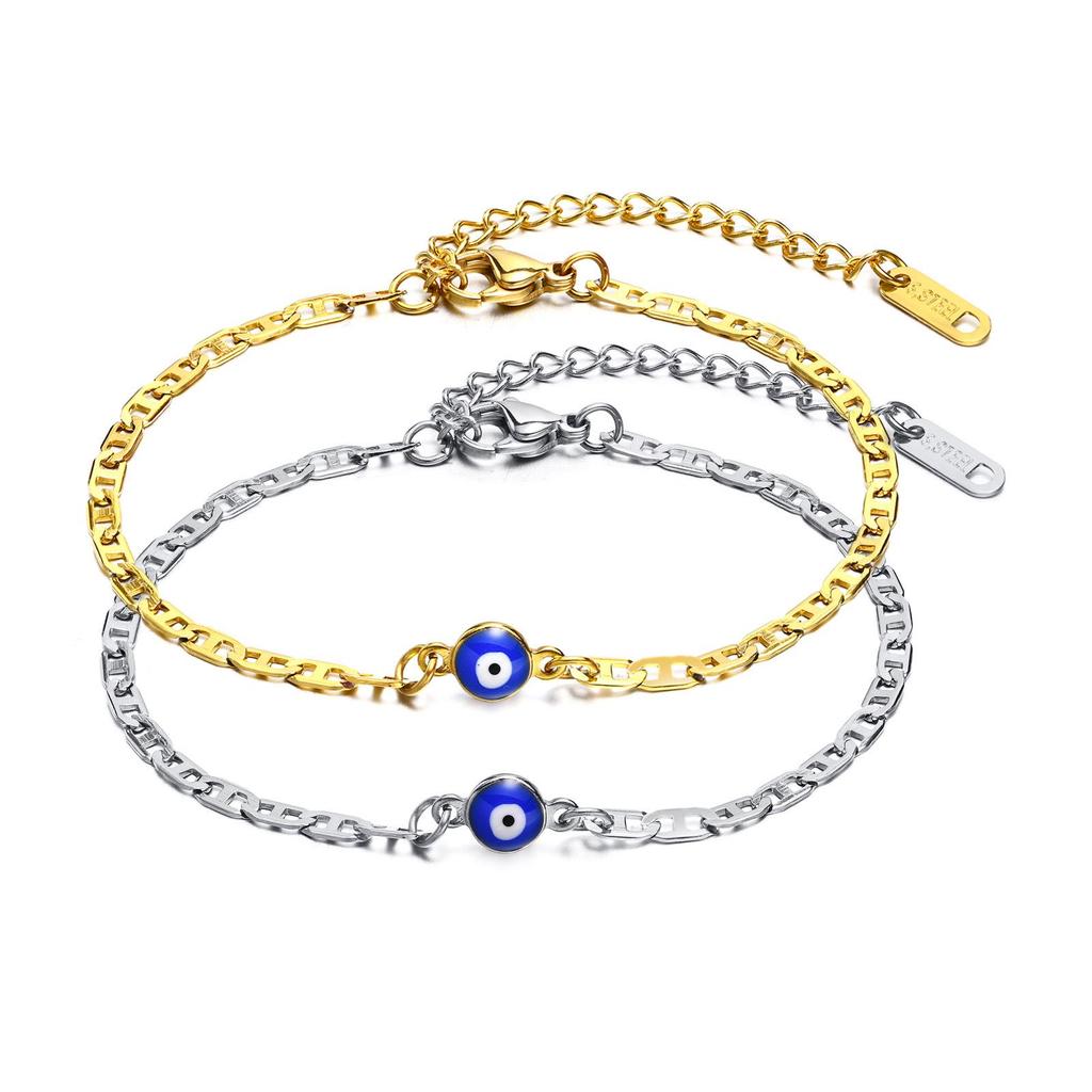 Evil Eye Stainless Steel Bracelet: Women's Fashion Accessory BR-1252