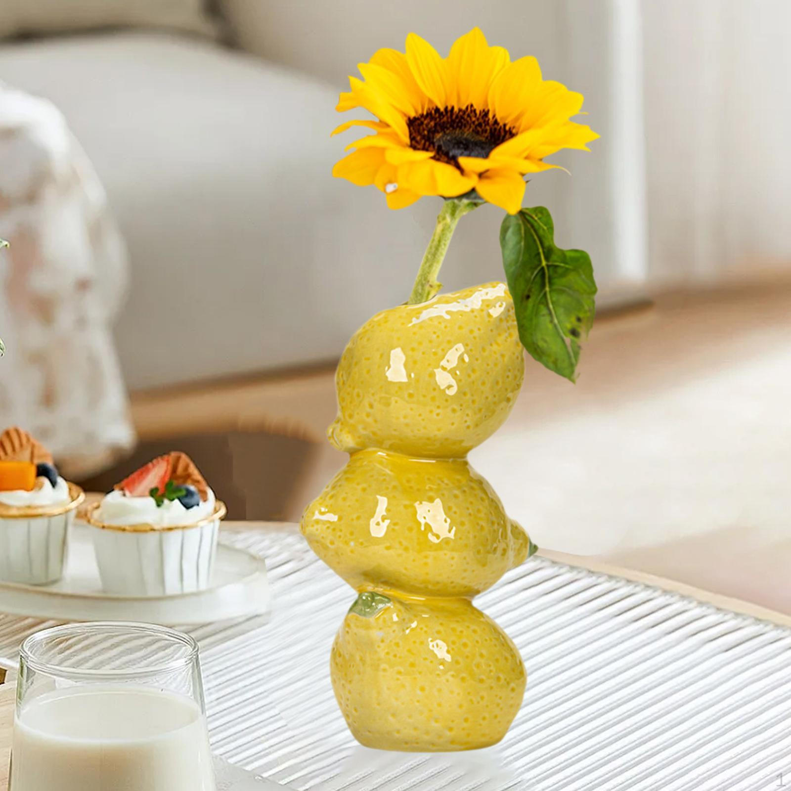 

Керамическая ваза для фруктов, подставка для растений, декоративный элемент для дома и офиса лимон