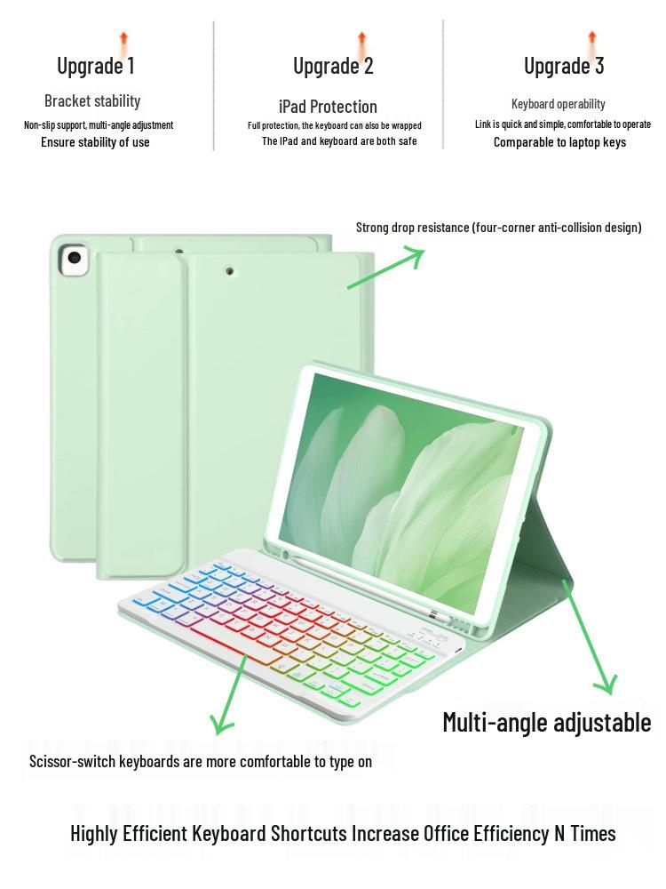 iPad 10th Gen Magnetic Protective Case with Backlit Keyboard & Pen Slot