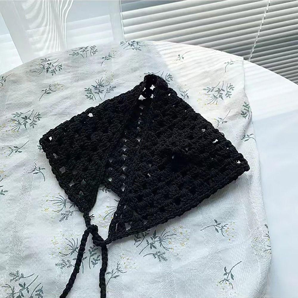 Multicolor Crochet Triangle Headscarf Pastoral Style Hair Band NEW Knitting Headband Gift