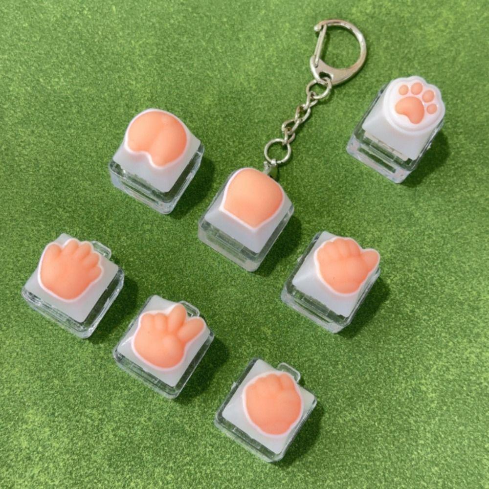 Decompression Keyboard Key Fidget Keychain DIY Keycaps Keyboard Key Toy Clicker Toy  Stress Relief