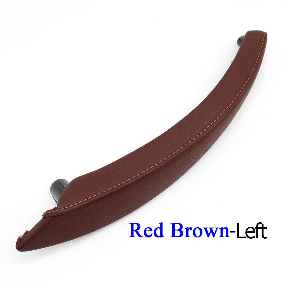 Inner Car Black Beige Left Right Passenger Door Pull Handle Leather Cover Trim Replacement For BMW X5 X6 E70 E71 E72