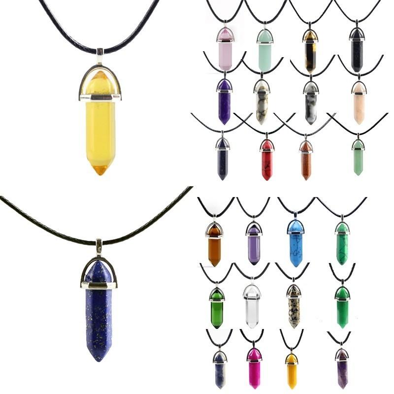 Beautiful Natural Crystal Stone Necklace With Unique Hexagonal Pendant For Healing