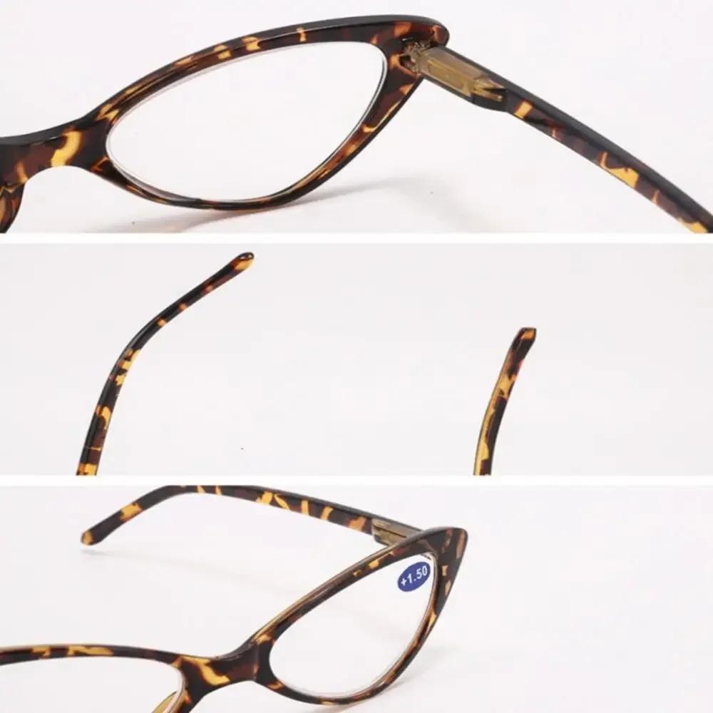 Women Cat Eye Reading Glasses Anti Blue Light Presbyopic Computer Glasses Vintage Clear Lens Black Leopard Frame Reading Glasses