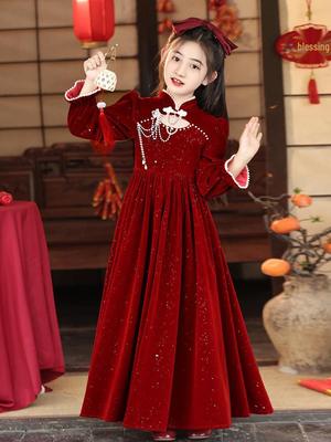 Abito Principessa Rosso Autunnale per Bambina 2024 – alla Moda Taglie Medie e Grandi per Autunno e Inverno