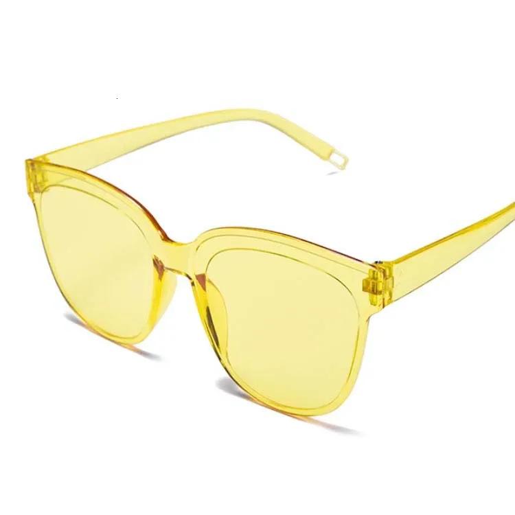 Retro Cat Eye Sunglasses Woman One-piece Rimless Designer Sunglasses Women Transparent Color Cute Sexy Vintage Pink Black Ladies