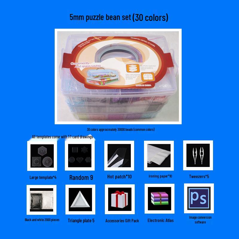 5mm Hama Beads Set: DIY Educational 3D Puzzle Craft for Kids