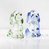Hand Blown Mini Glass Dog Figurine Handmade Faux Crystal Cute Dog Statue Collectible Animal Ornament for Home Decor Pet Lover Gifts