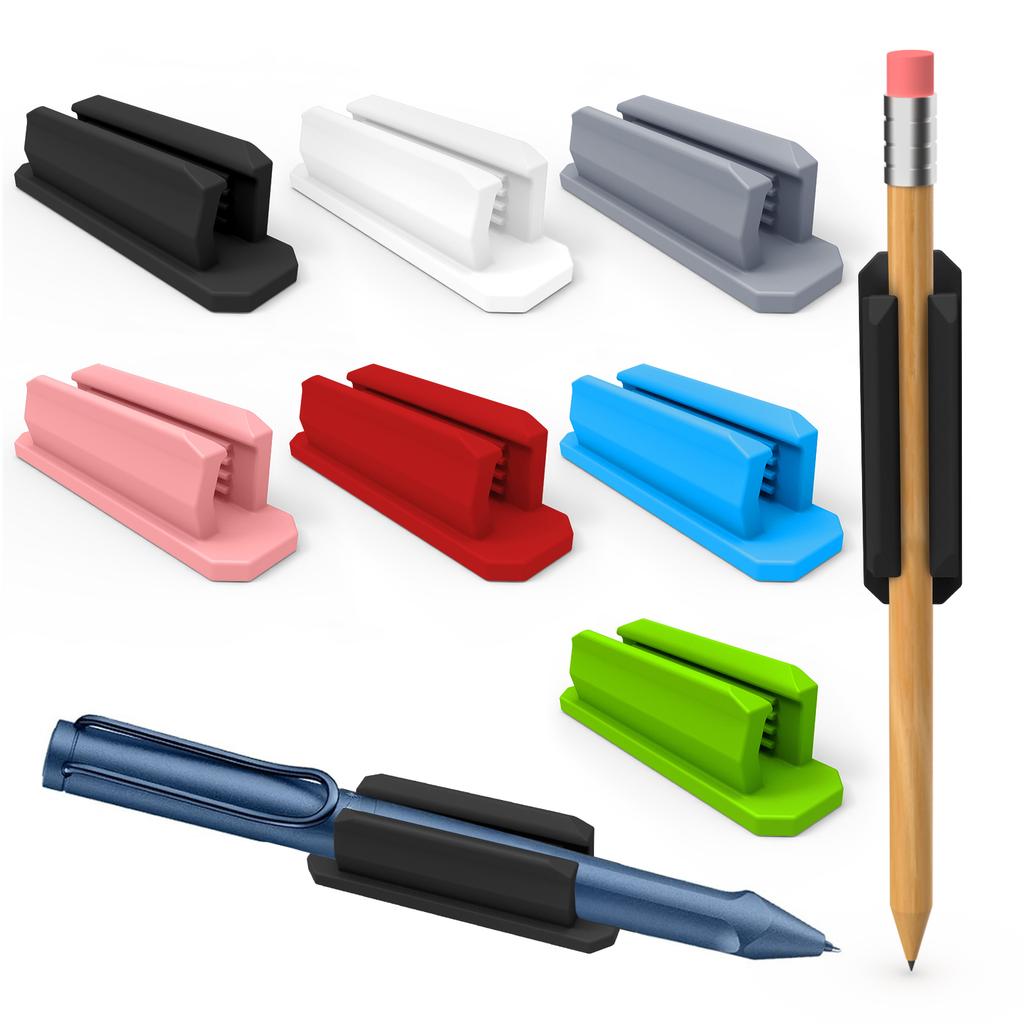 Multipurpose Silicone Pen Clip Holder Wall Mounted Adhesive Pencil Holder for Busy Office Workers Students Daily Writing
