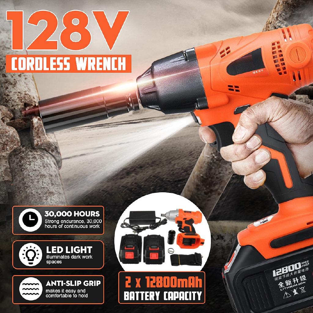 

Бесщеточный аккумуляторный электрический ударный гайковерт, 2800 об/мин, инструмент, трещотка, для ремонта автомобилей, светодиодная подсветка 1X battery