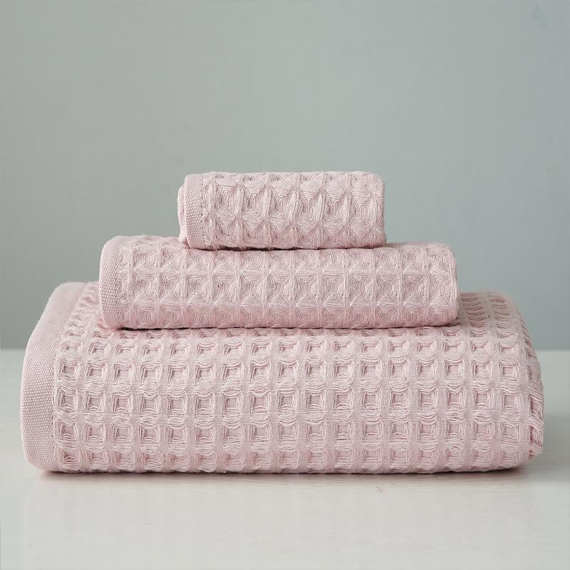 High Quality Waffle Weave Cotton Bath Towel Custom Color Absorbent Soft Face Bar Wrap Towel Large Swimming Dry Towels