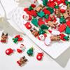 20/120pcs Cute Mini Cartoon Christmas Series Resin Figurine Crafts Flatback Cabochon Ornament Jewelry Making Hairwear Accessorie