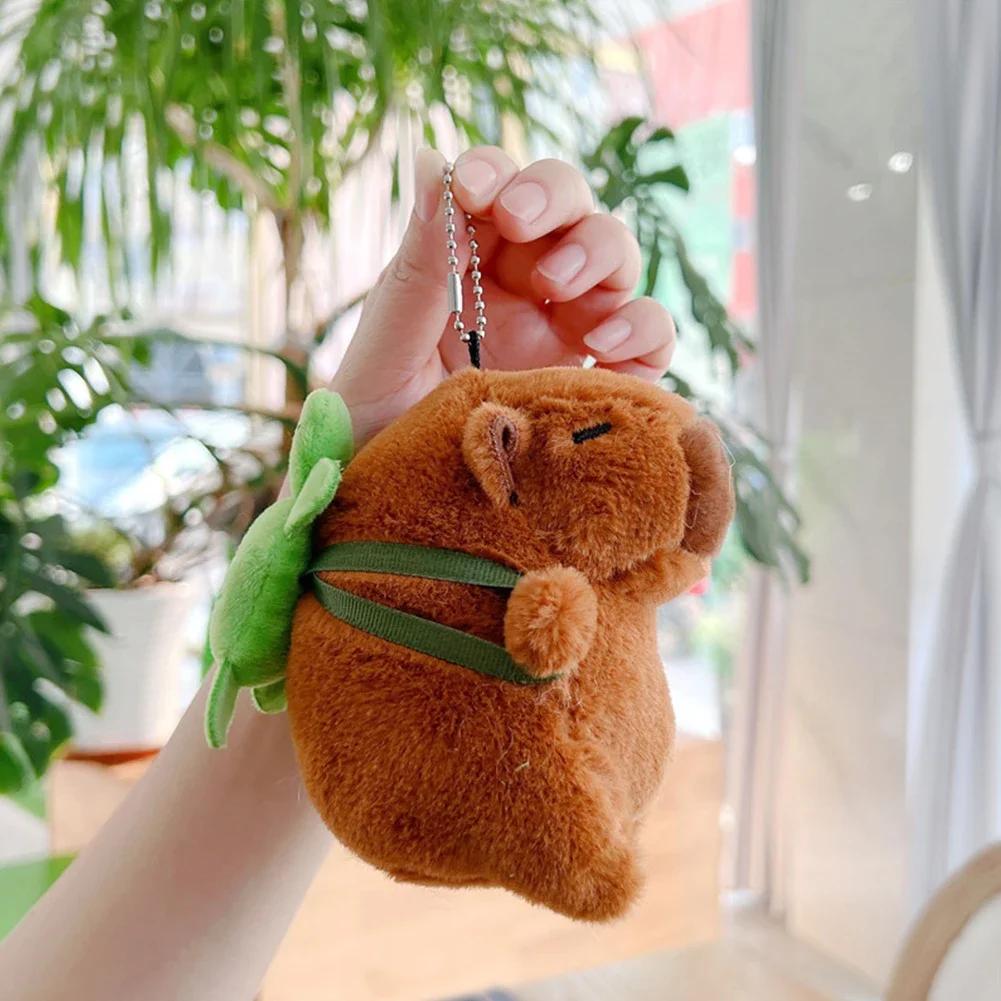 Cute Capybara Plush Keychain Backpack Pendant Toy Car Key Ring Decoration Accessories Kawaii Stuffed Doll Children Birthday Gift