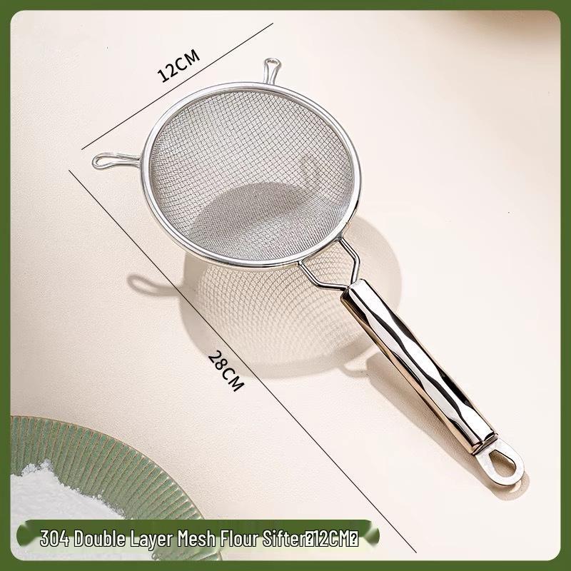 

304 Stainless Steel Flour Sieve Sifter Mesh Tool for Household, Soy Milk, and Juice Filtering.