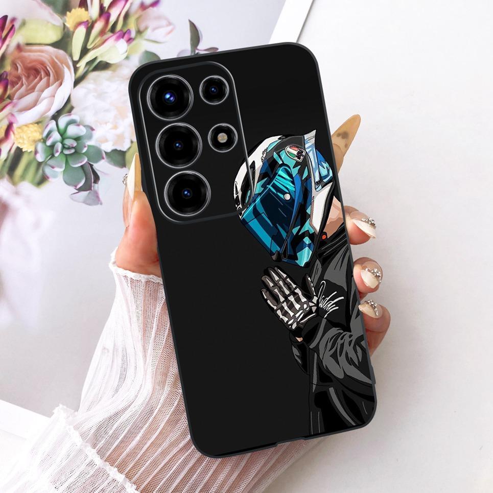 For Itel S26 Ultra Super 26 Ultra Phone Case Cute Cat Dragon Cartoon Design Back Cover Black Soft Silicone Casing S688LN