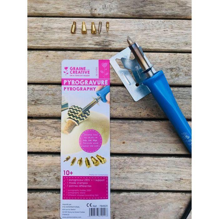 Kit Pyrogravure - GRAINE CREATIVE - Pyrograveur 230V - Électrique - Mixte - Accessoires inclus