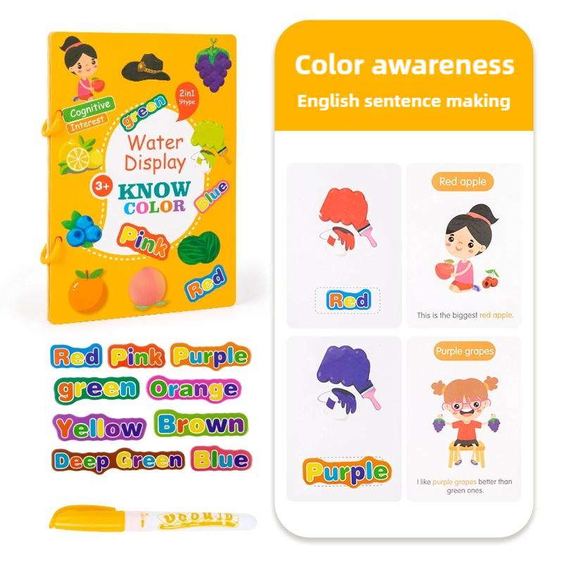 Children Early Education Toys Magical Book with Pen Water Drawing Toys Gift Reusable Coloring Book Magic Drawing Book