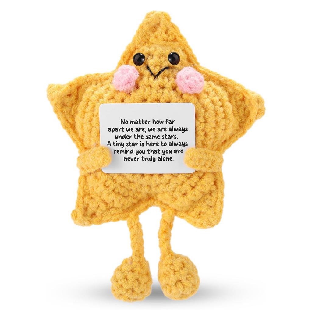 Lustige handgefertigte positive Kacke-Puppe mit Karte Heimdekoration Gestrickte Kacke Weihnachts-Puppen-Ornament Zimmerdeko Weihnachtsfeier Geschenke