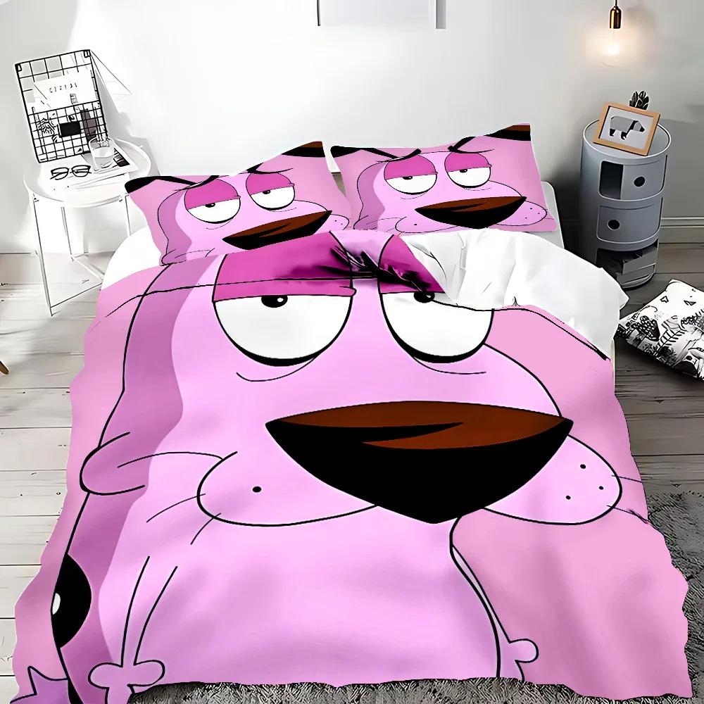 Courage the Cowardly Dog 3D Printed Duvet Case Pillowcase Bedding Set Twin Full Queen King Size for Bedroom Decor