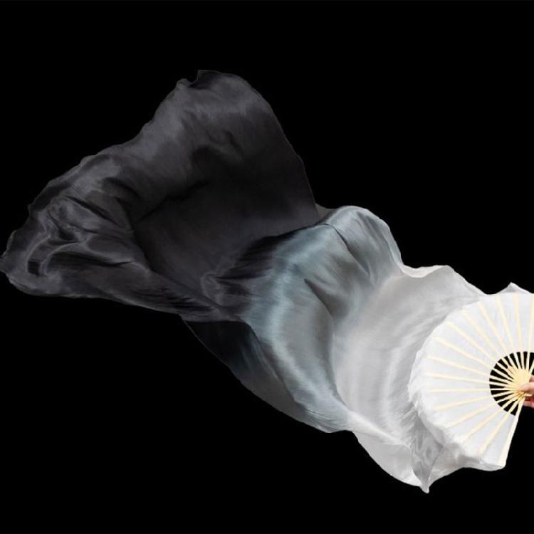 Unique Dyed Silk Dance Hand Long Fan for Dance Enthusiasts