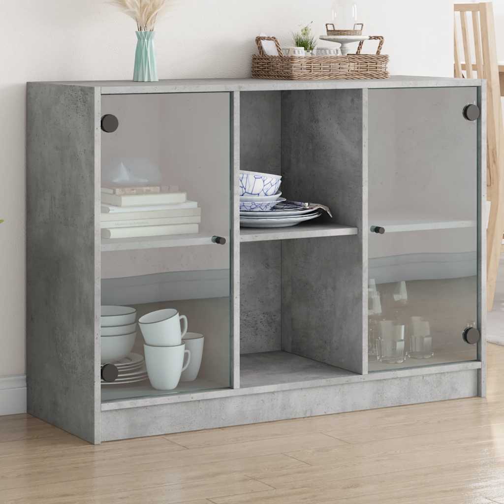 Vidaxl Cabinet, Concrete Grey, 102X37X75.5 Cm, Wood-Based Material