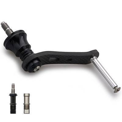 HEIGHTEN Manivela de Carretel 42mm Carbono Shimano Daiwa Carretel Giratório Uso Geral Jogo Corrente (Sem botão) 1.5K [Pesca Leve] (Preto) (803)