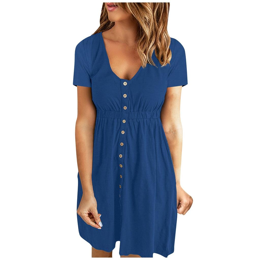 A Fashionable Solid-colored Loose Dress For Ladies