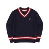 Kangol Preppy V-Neck Cable Sweater 1864 Navy