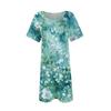 Womens Summer Dresses Short Sleeve Linen Casual T-Shirt Dresses Swing Beach Midi Dress Sundresses With Pockets
