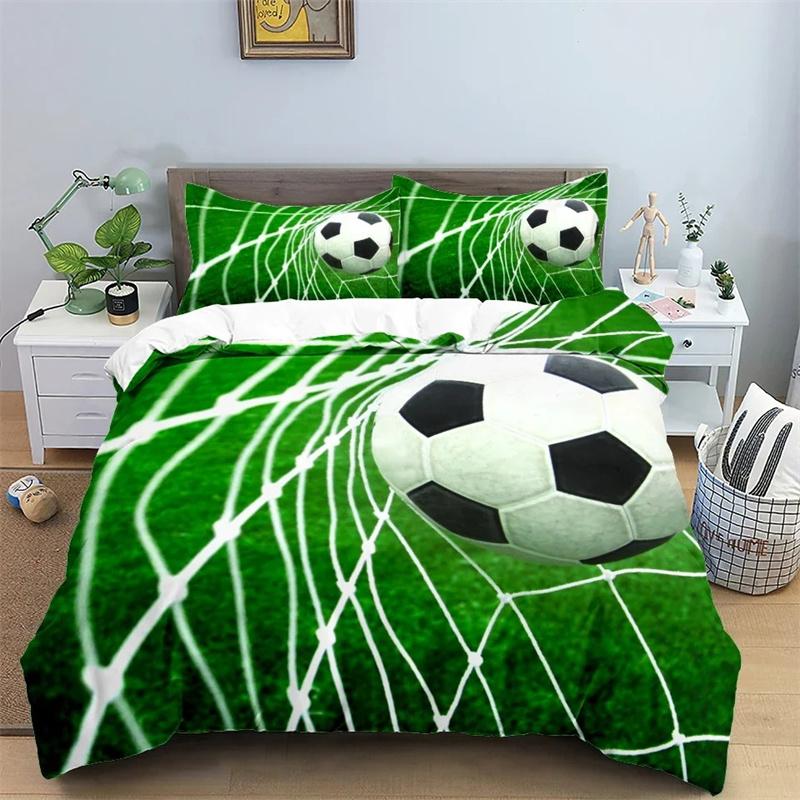 Football Bedding Set 3D Soccer Child Duvet Cover Single Double Sports Boy Home Textile Comforter Nordic Covers for Bed King Full