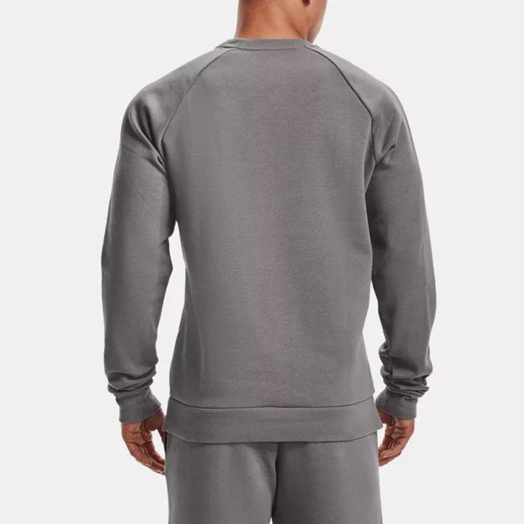 Under Armour Rival Script Camouflage Logo Print Fleece Crewneck Training Sweatshirt Men Sweatshirt Gray 1366306-066