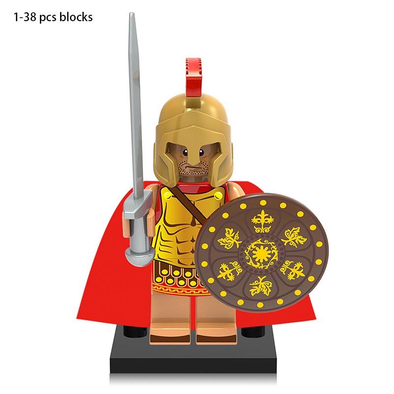 X0164 Spartan Warrior Toy Plastic Building Blocks Set Diy Bagged Packaging Abs Material