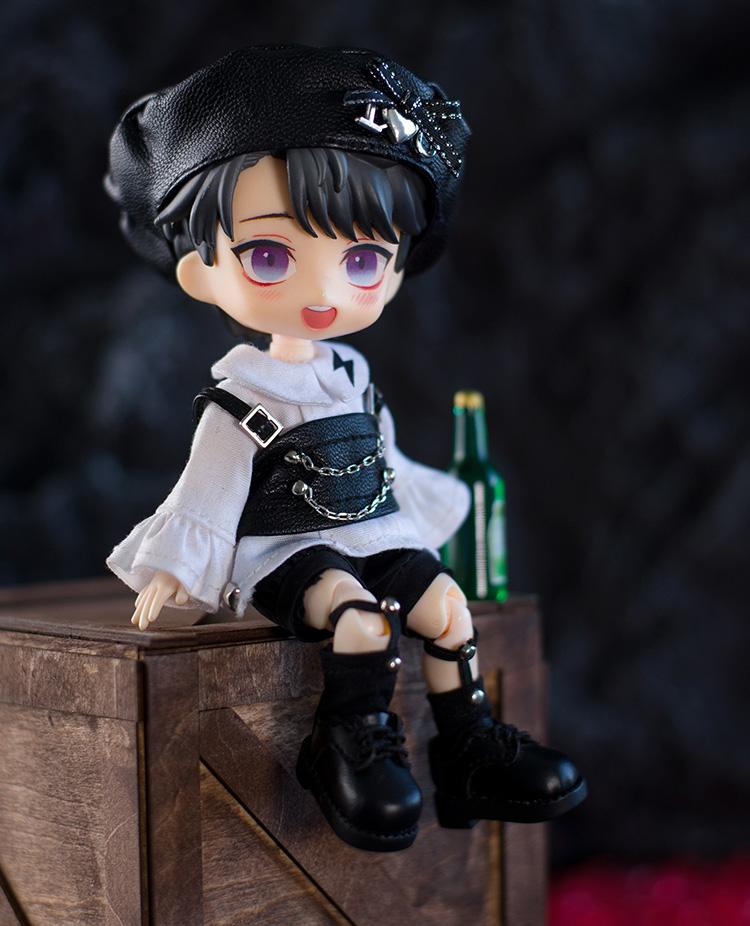 Ob11 Clothes Sweet Cool Black White Suit Hat Shirt Socks for GSC, Obitsu11, Molly, P9, 1/12bjd Doll Accessories Boy Girl Toy