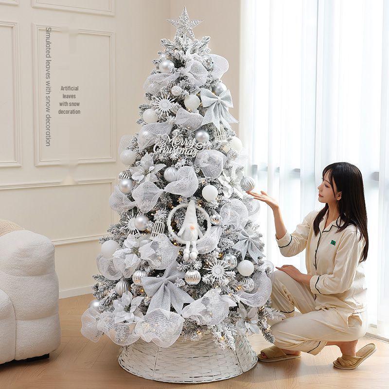 2M Luminous White Flocked Christmas Tree for Home or Window Decoration