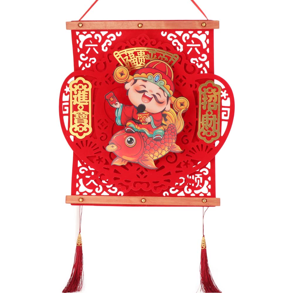 

Traditional Shaking Head God Pendant Reusable Exquisite Spring Festival Pendant Creative with Tassel Hanging Ornaments красный