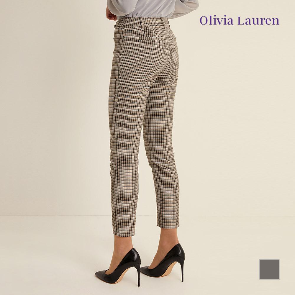 OLIVIALAUREN Straight Fit Check Pants_Vocdlxs1231