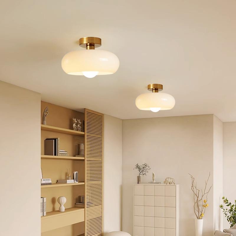 Vintage Glass Ceiling Light G80 Bulb For Living Room Entrance Bedroom Hallway Cloakroom Balcony Indoor Lighting Fixtures