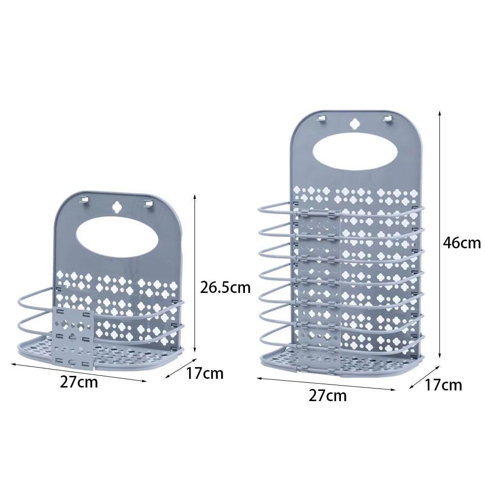 Kunststoff Schmutzwäschekorb Faltbar Multifunktional Wäschekorb Wandmontiert mit Haken Badezimmer Aufbewahrungsrahmen