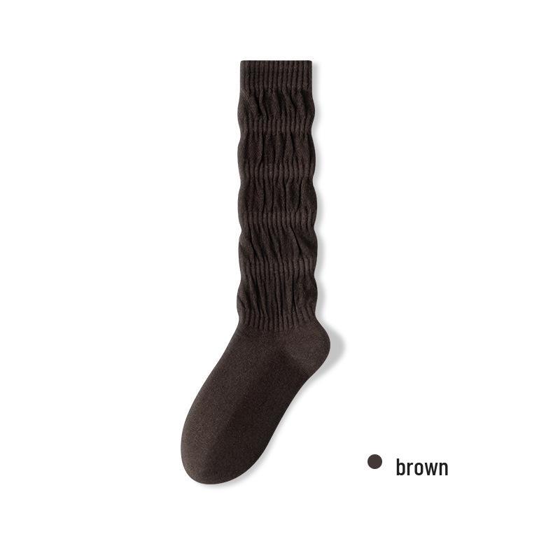 Women's Thickened Warm Mid-Calf Socks - White Boneless Leg Warmers for Autumn/Winter