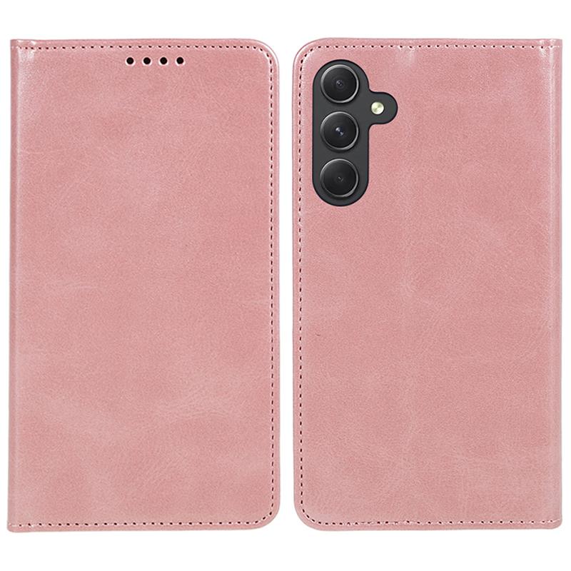 

For Samsung Galaxy S24 FE Case Magnetic Auto Closing Leather Phone Cover Rose Gold